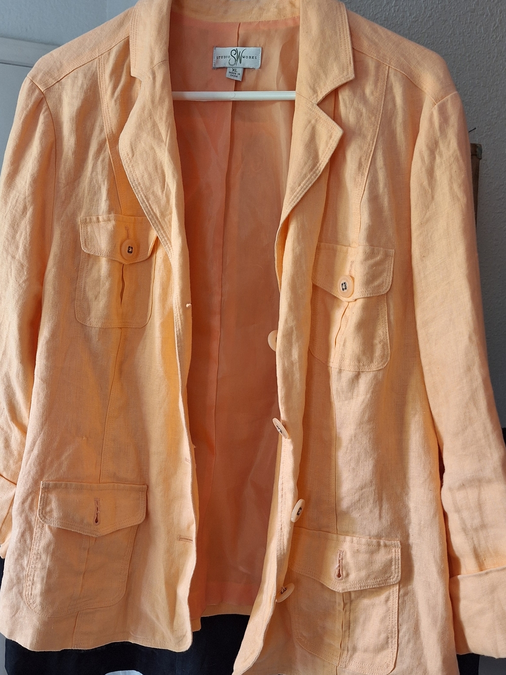 Studio Works Peach Linen Blend Blazer